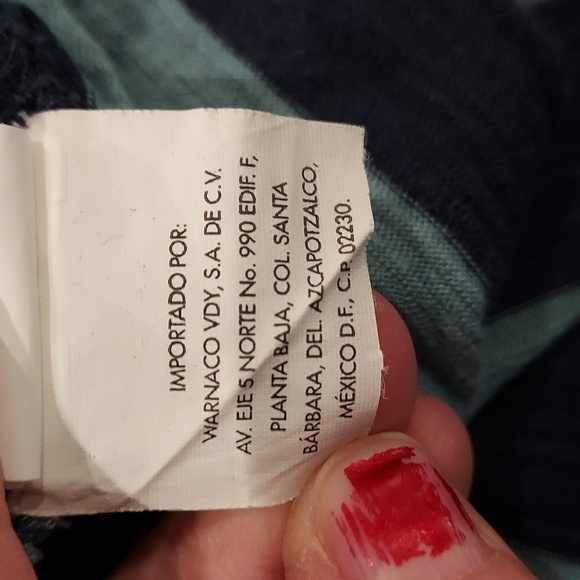 Calvin Klein Jeans Light/ Dark Blue Striped Shirt w/ Rivet and Bead Accents XL - Picture 13 of 13